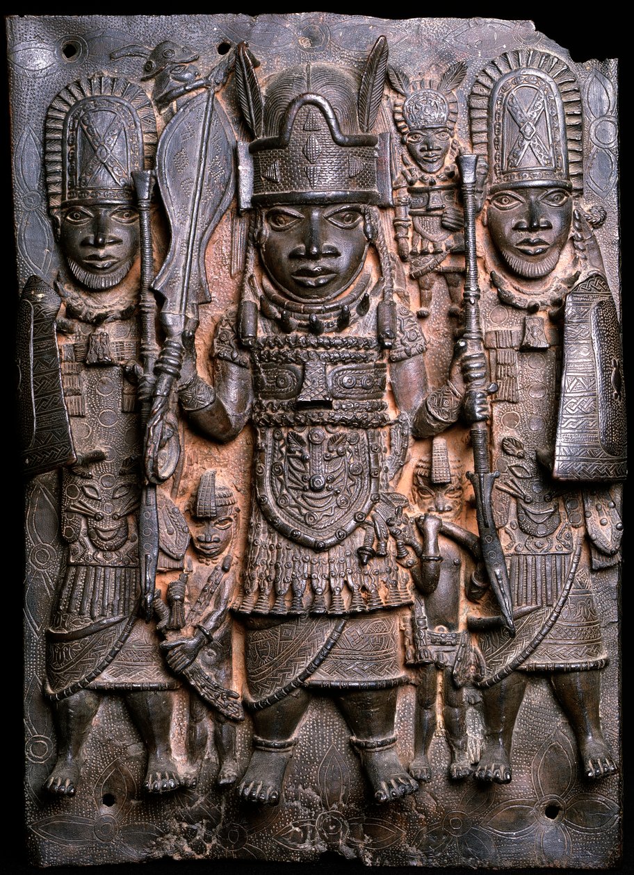 Warrior and attendants by Benin