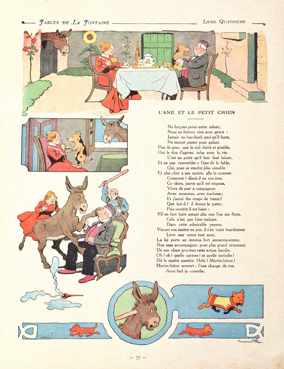 The Donkey and the Little Dog, from the 