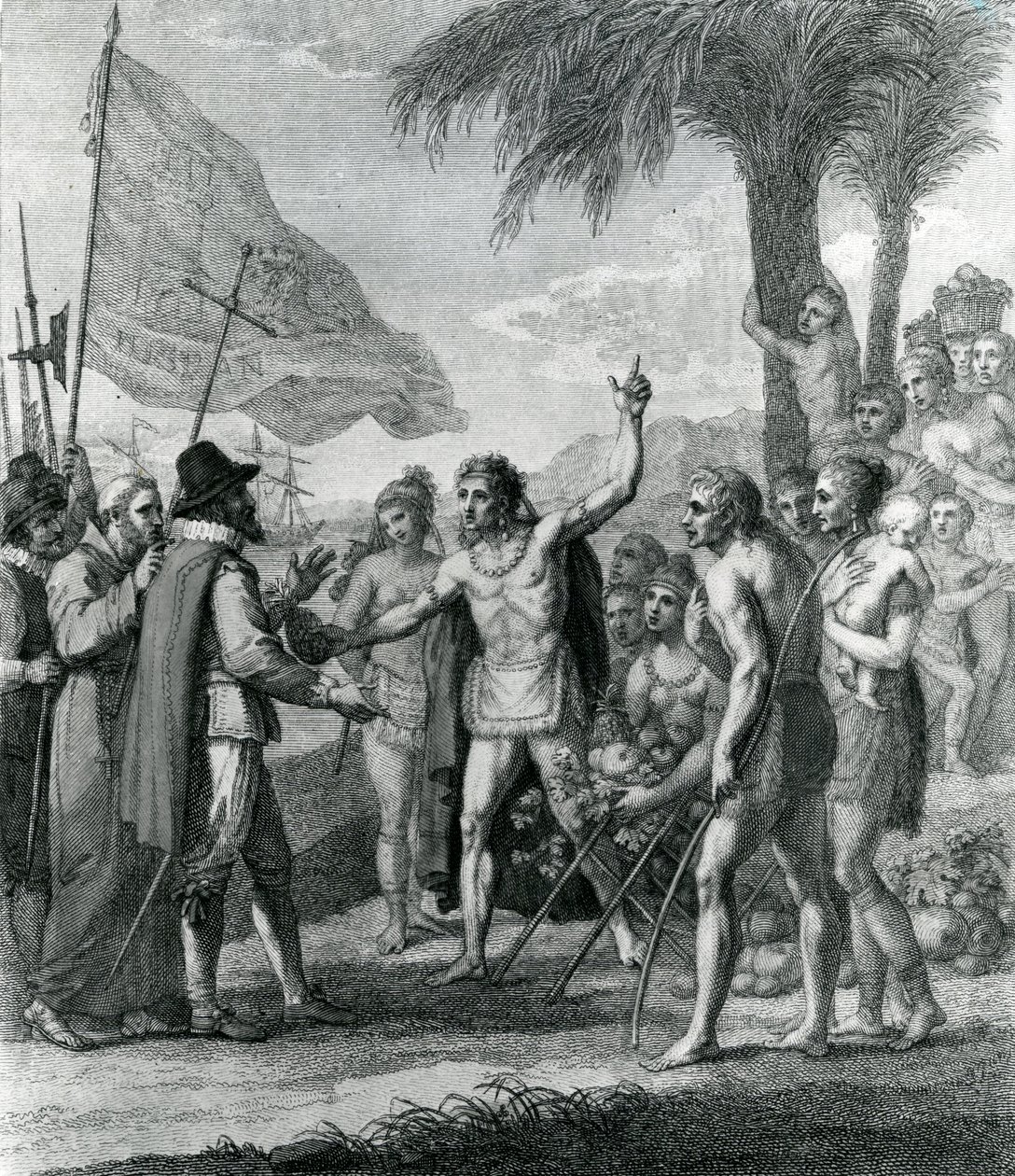 An Indian Cacique of the Island of Cuba Addressing Columbus Concerning a Future State, Frontispiece to The History, Civil and Commercial of the British Colonies in the West Indies by Benjamin West