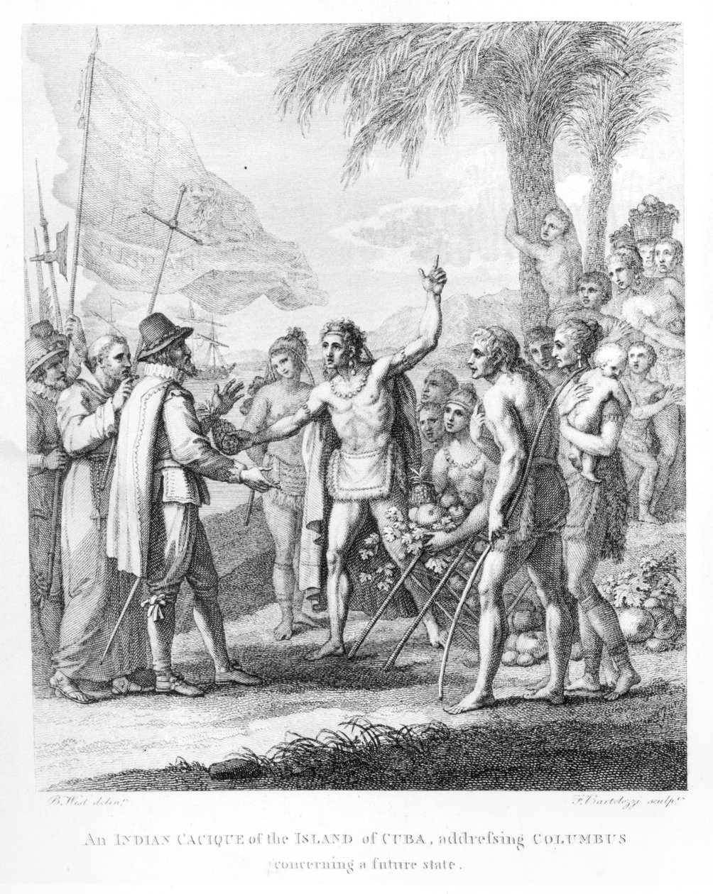 An Indian Cacique of the island of Cuba addressing Columbus concerning a future state, frontispiece to 