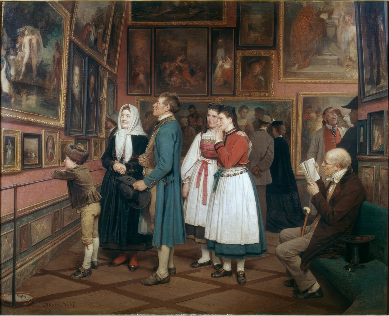 Peasants in the Museum by Benjamin Vautier