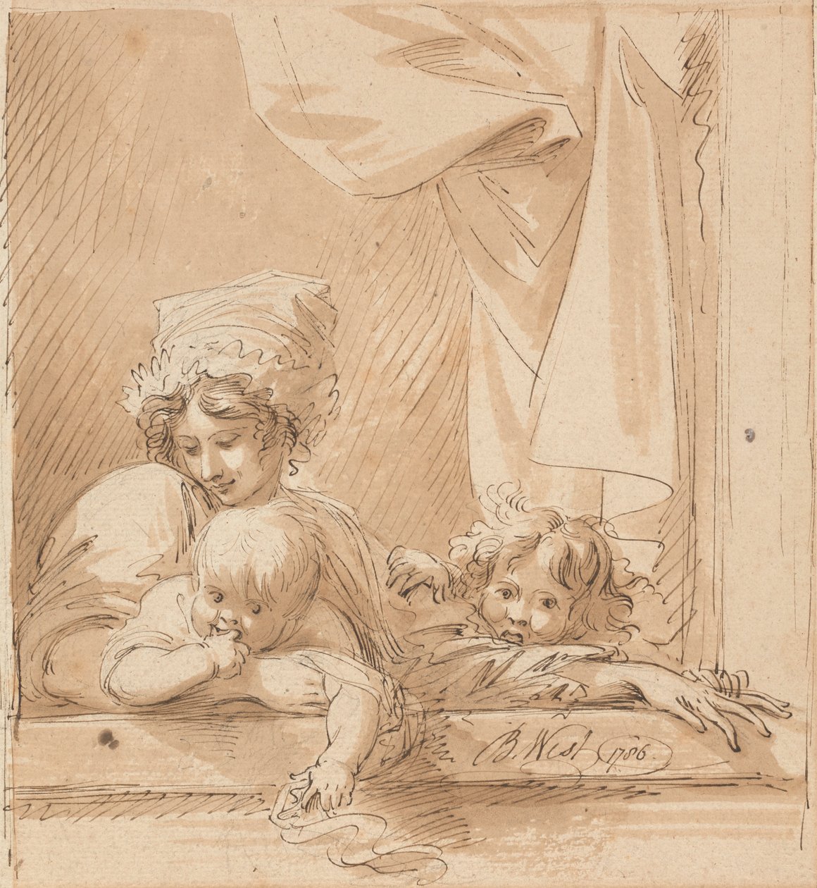 A Mother and Two Children by Benjamin West