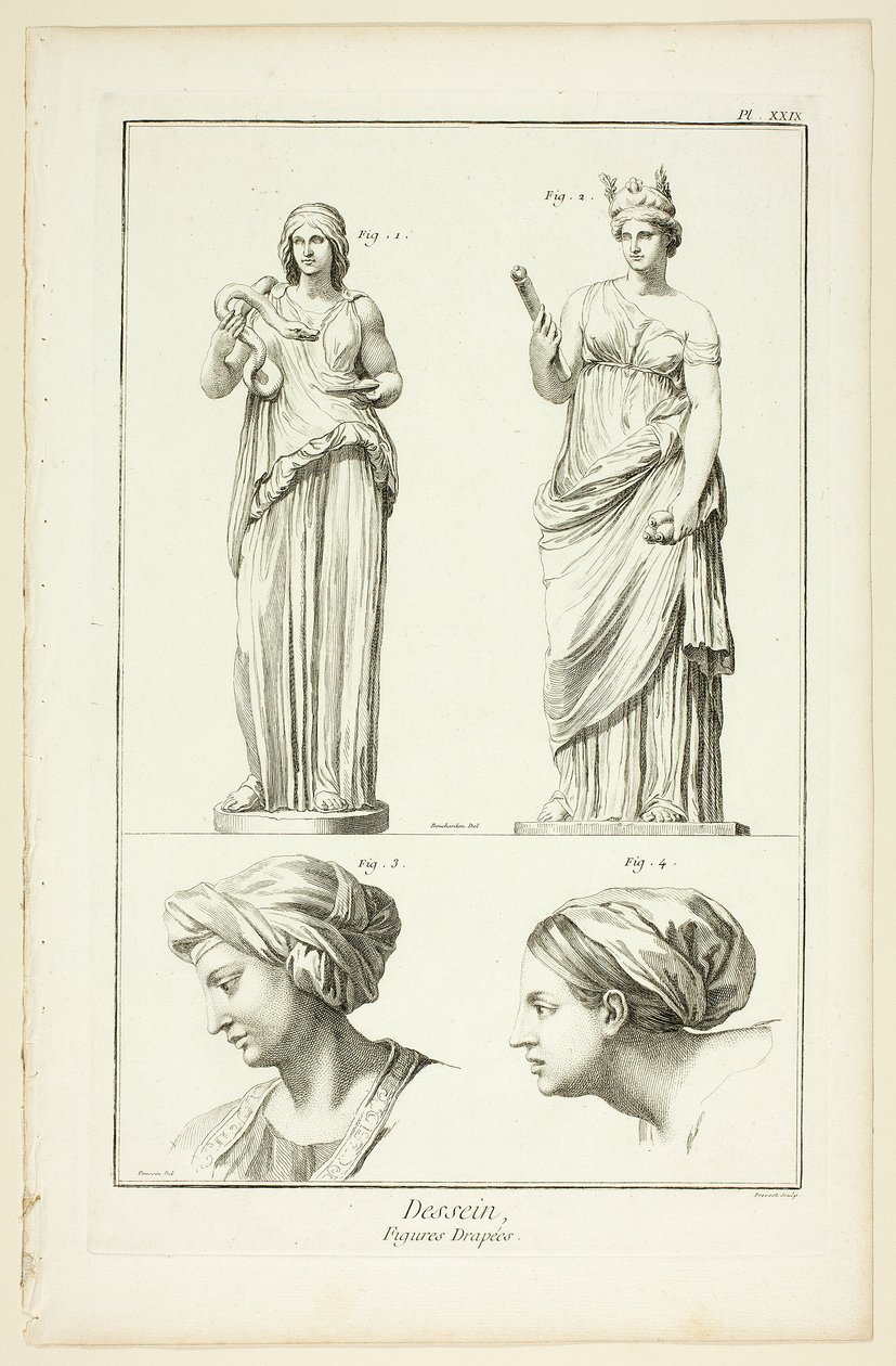 Design: Draped Figures (from Encyclopédie) by Benoit Louis Prevost