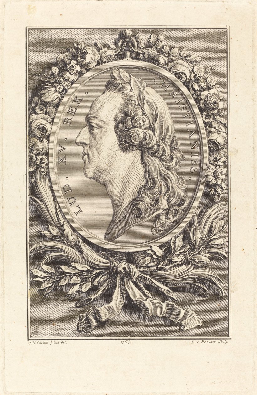 Louis XV by Benoît Louis Prévost after Charles Nicolas Cochin II