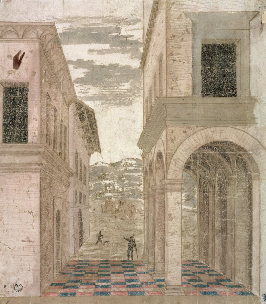 Architectural Capriccio, a study in perspective by Benozzo di Lese di Sandro Gozzoli