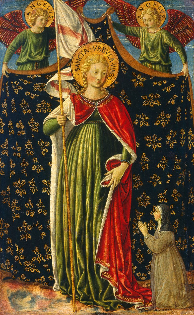 Saint Ursula with Two Angels and Donor, c.1455-60 by Benozzo di Lese di Sandro Gozzoli