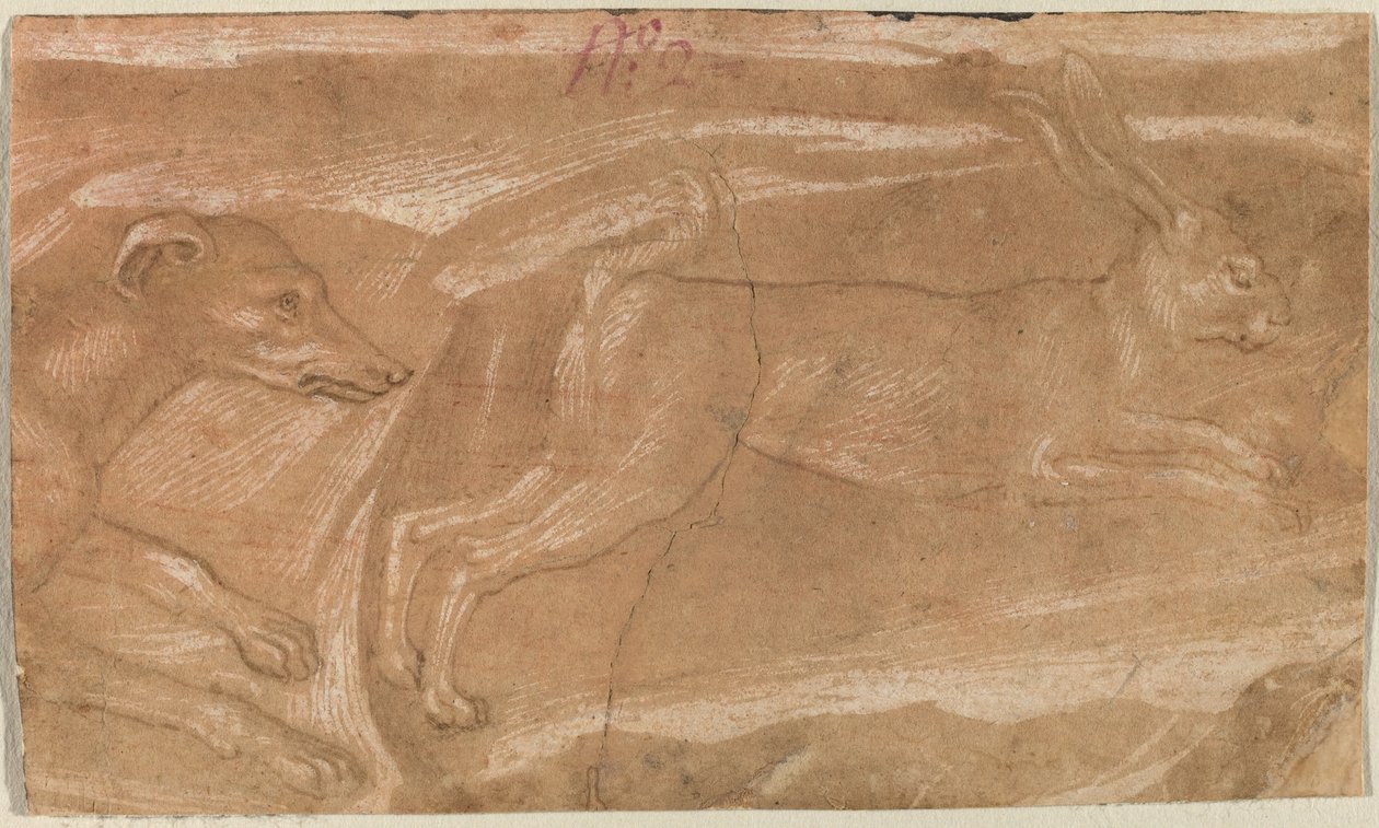 A Hound Chasing a Hare by Benozzo Gozzoli