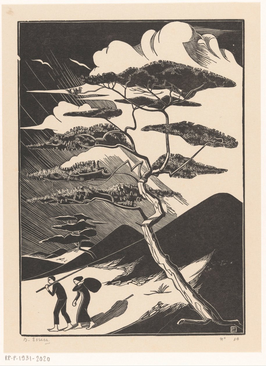 Dune Pan with Two Figures by Bernard Essers (signed by artist)