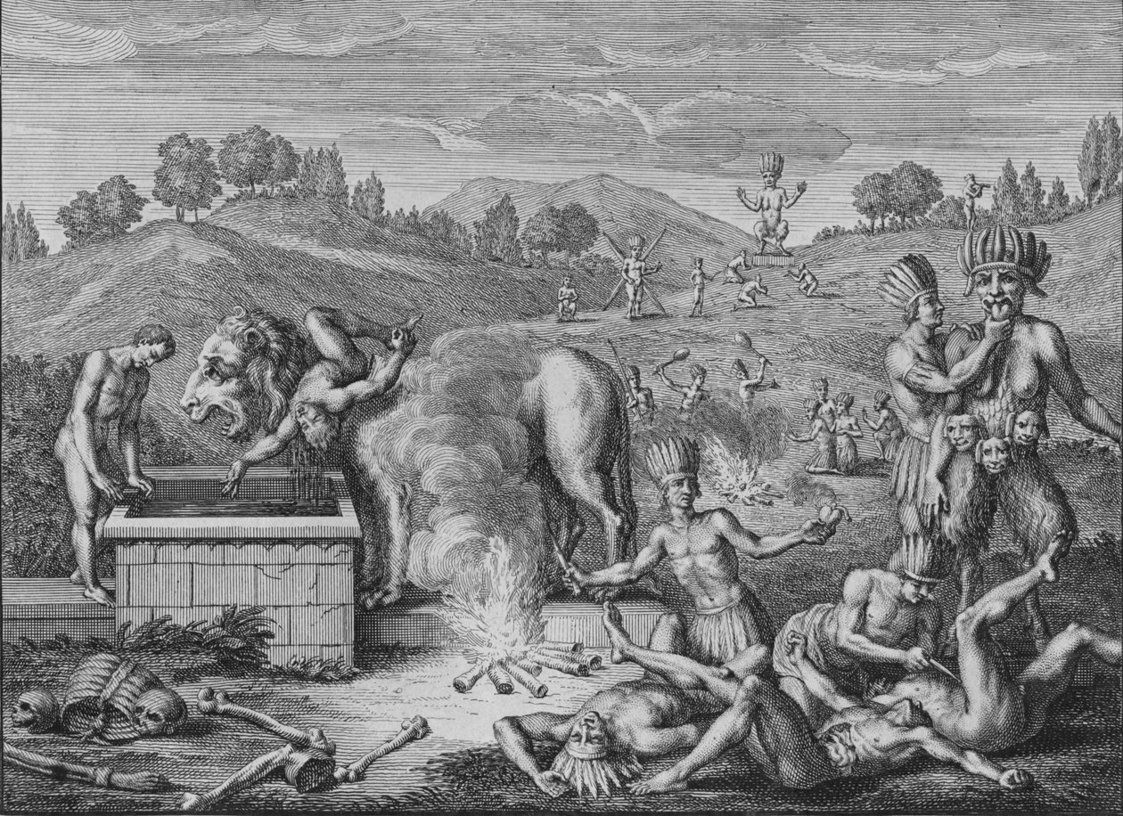 Idols of Tabasco, 1723 by Bernard Picart