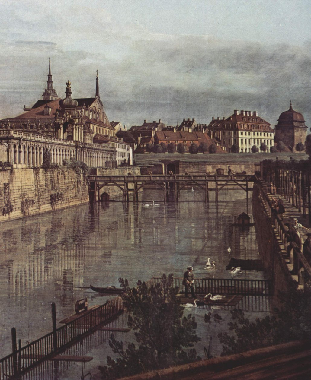 View of Dresden, The Old Moat of the Zwinger, seen from the Orangery towards the City by Bernardo Bellotto