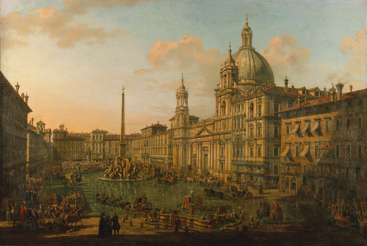 The Piazza Navona in Rome by Bernardo Bellotto