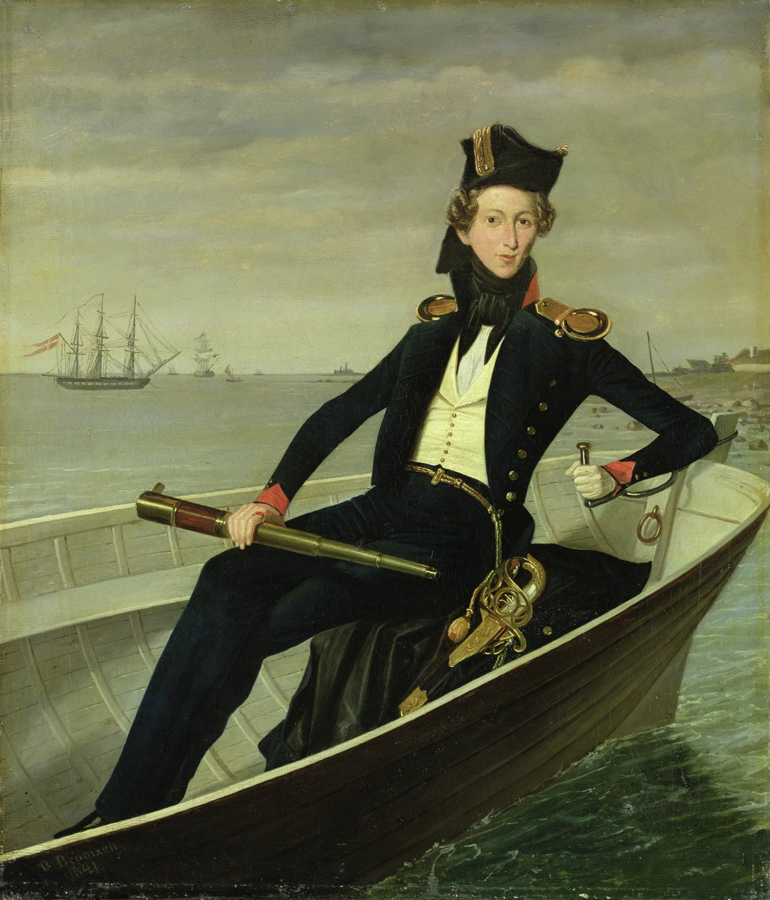 Portrait of a Young Danish Naval Officer, 1841 by Bernhard Axel Bendixen