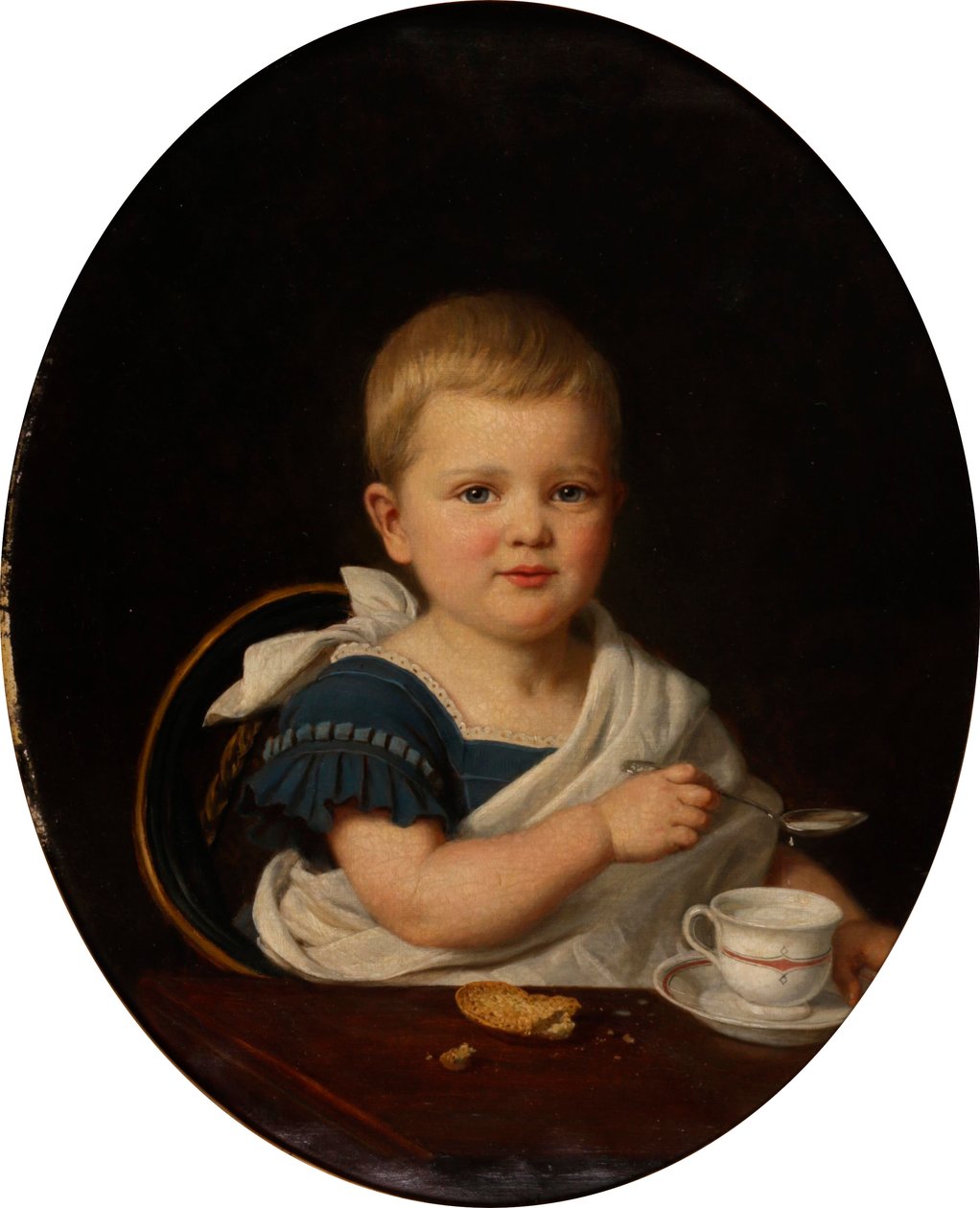 Portrait of a Toddler at Breakfast by Bernhard Reinhold