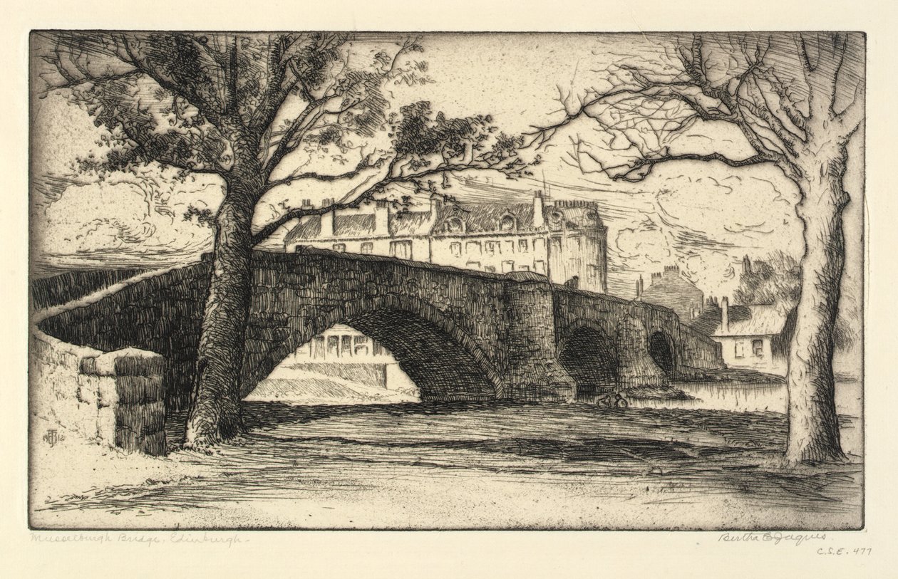 Musselburgh Bridge, Edinburgh by Bertha E. Jaques