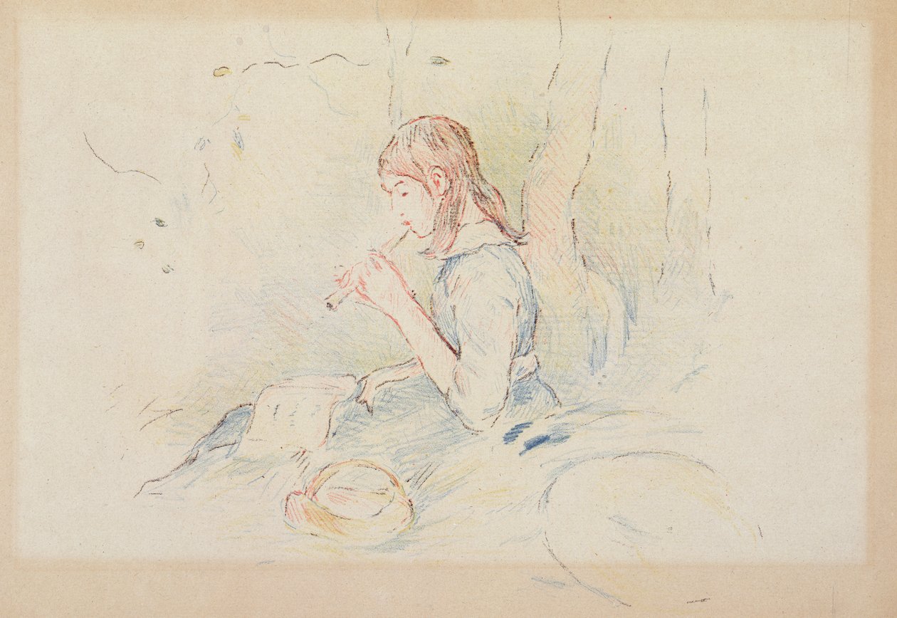 The Flageolet Player by Berthe Morisot
