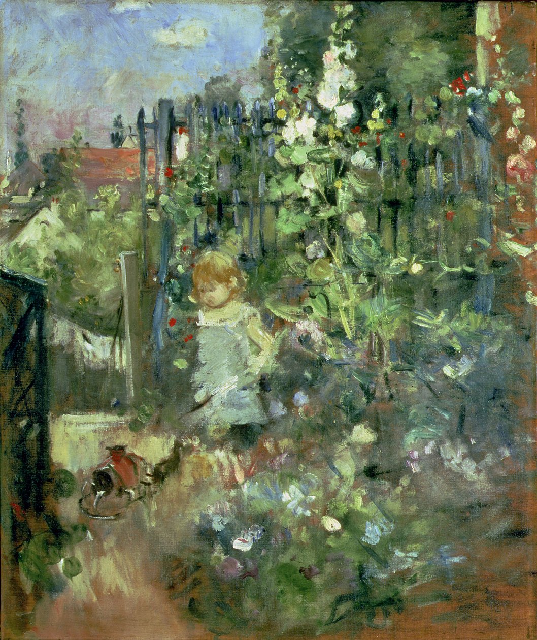 Child in the Hollyhocks by Berthe Morisot