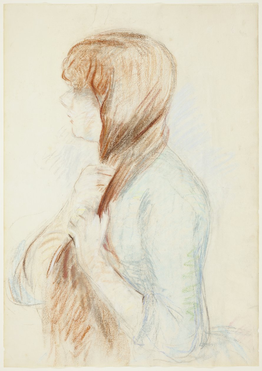 Girl Plaiting her Hair by Berthe Morisot