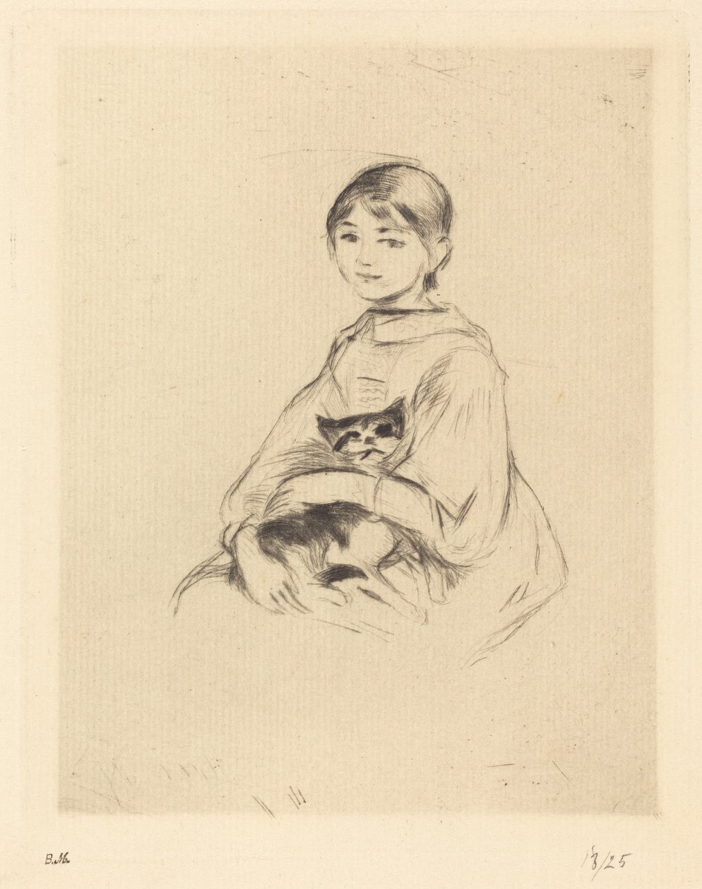 Little Girl with Cat, 1888-1890 by Berthe Morisot