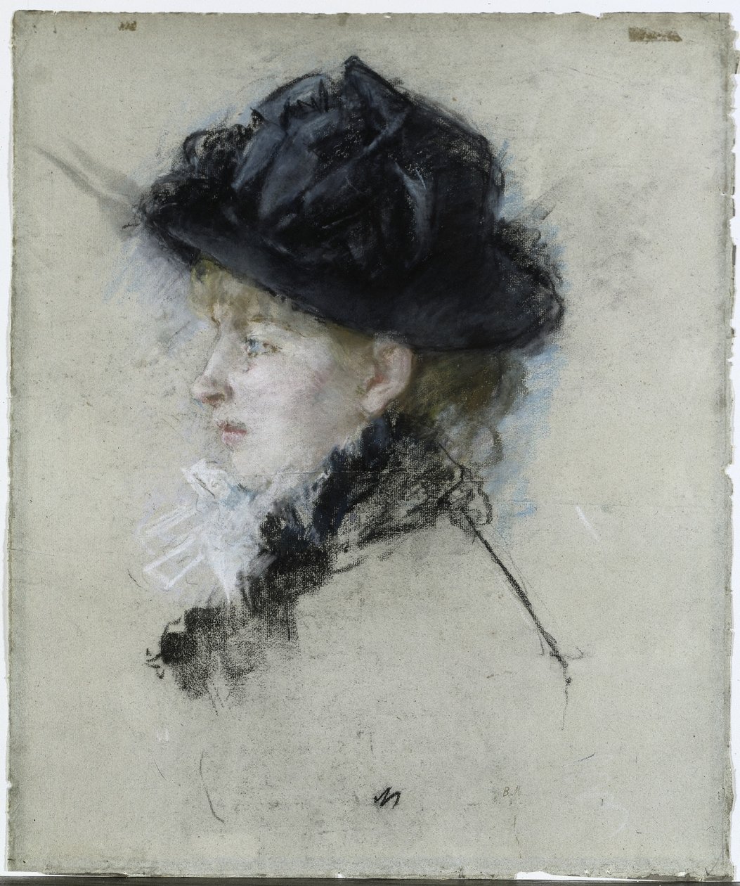 Mademoiselle Louise Riesener in a Hat by Berthe Morisot