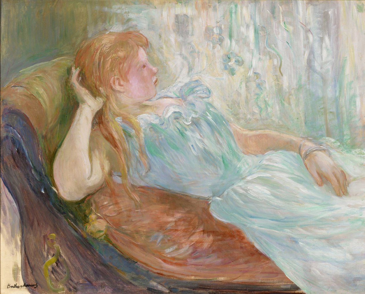 Young Woman on a Sofa by Berthe Morisot