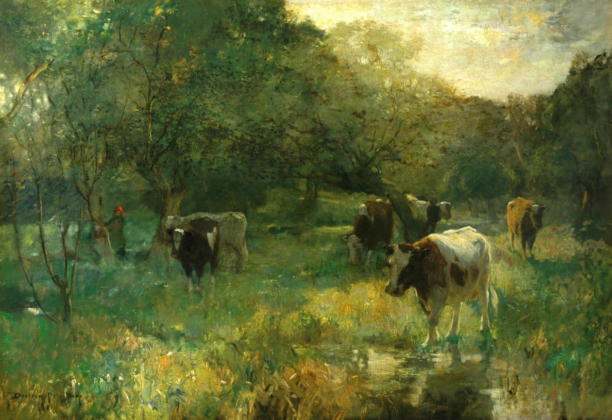 Valley Pasture, Marsh Meadows by Bertram Priestman