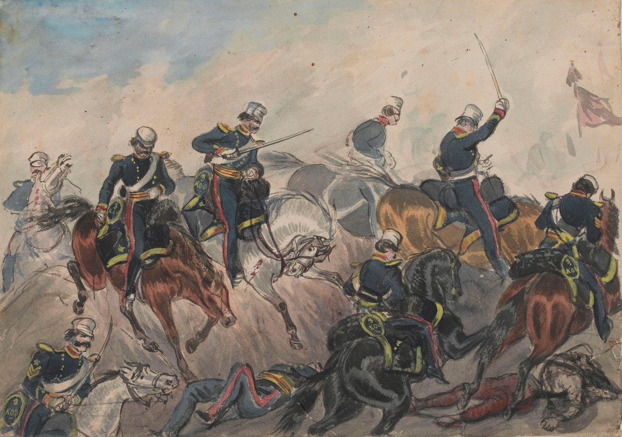 3rd Light Dragoons at Ferozeshah by Bethune Donald Grant