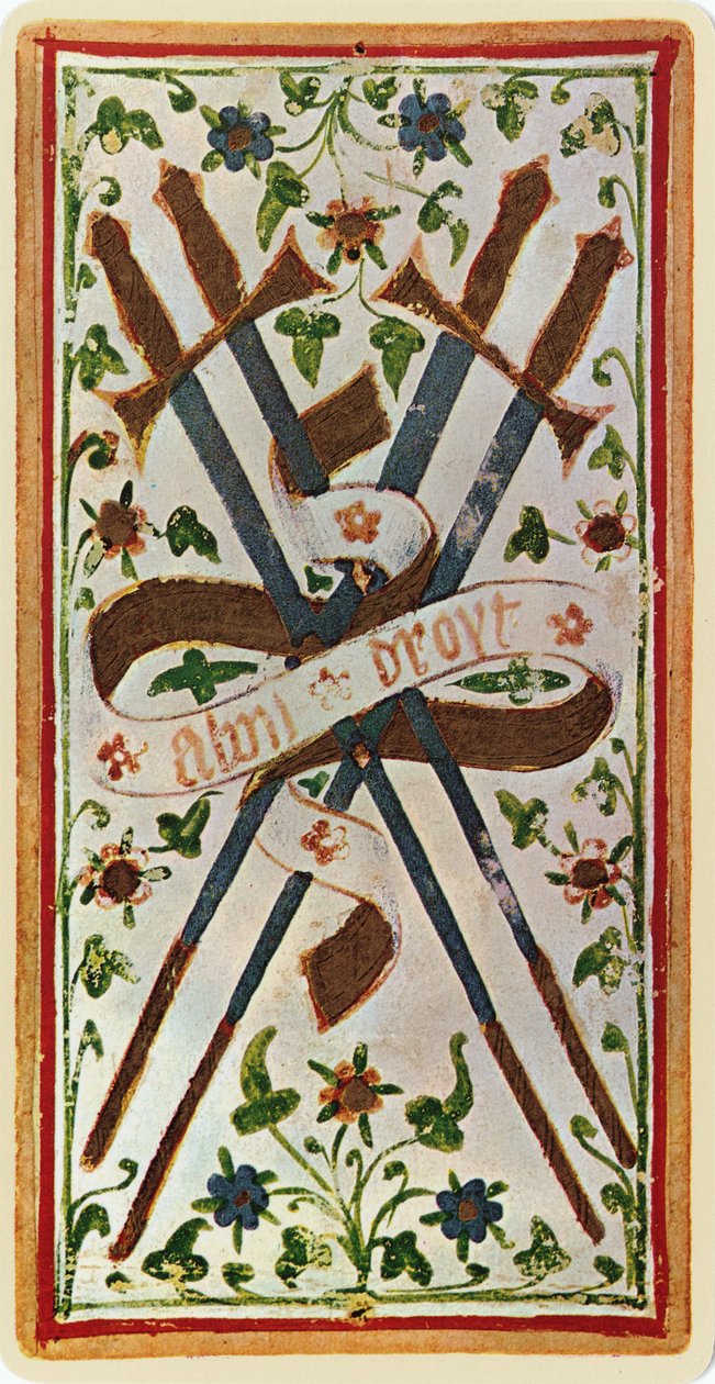 The Four of Swords, Facsimile of a Tarot Card from the 