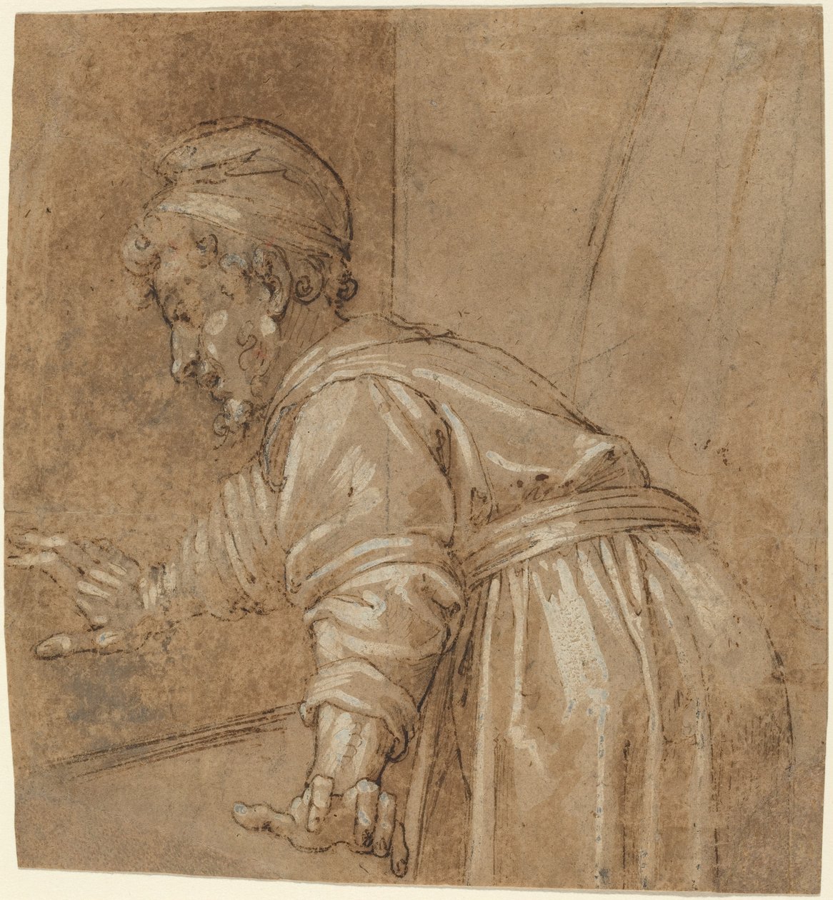 A Man Looking Out a Window by Bonifacio de