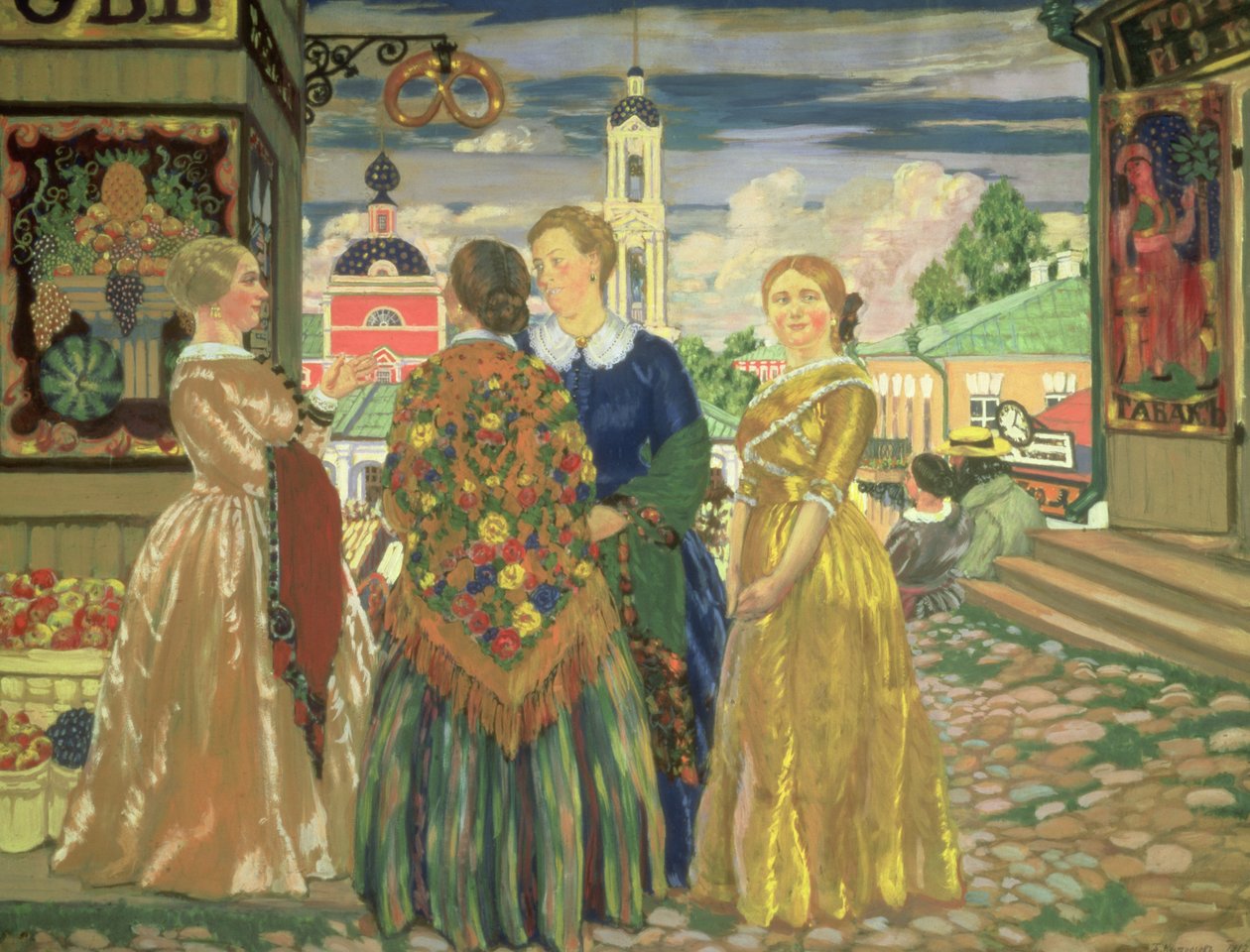 Merchant Women by Boris Mikhailovich Kustodiev
