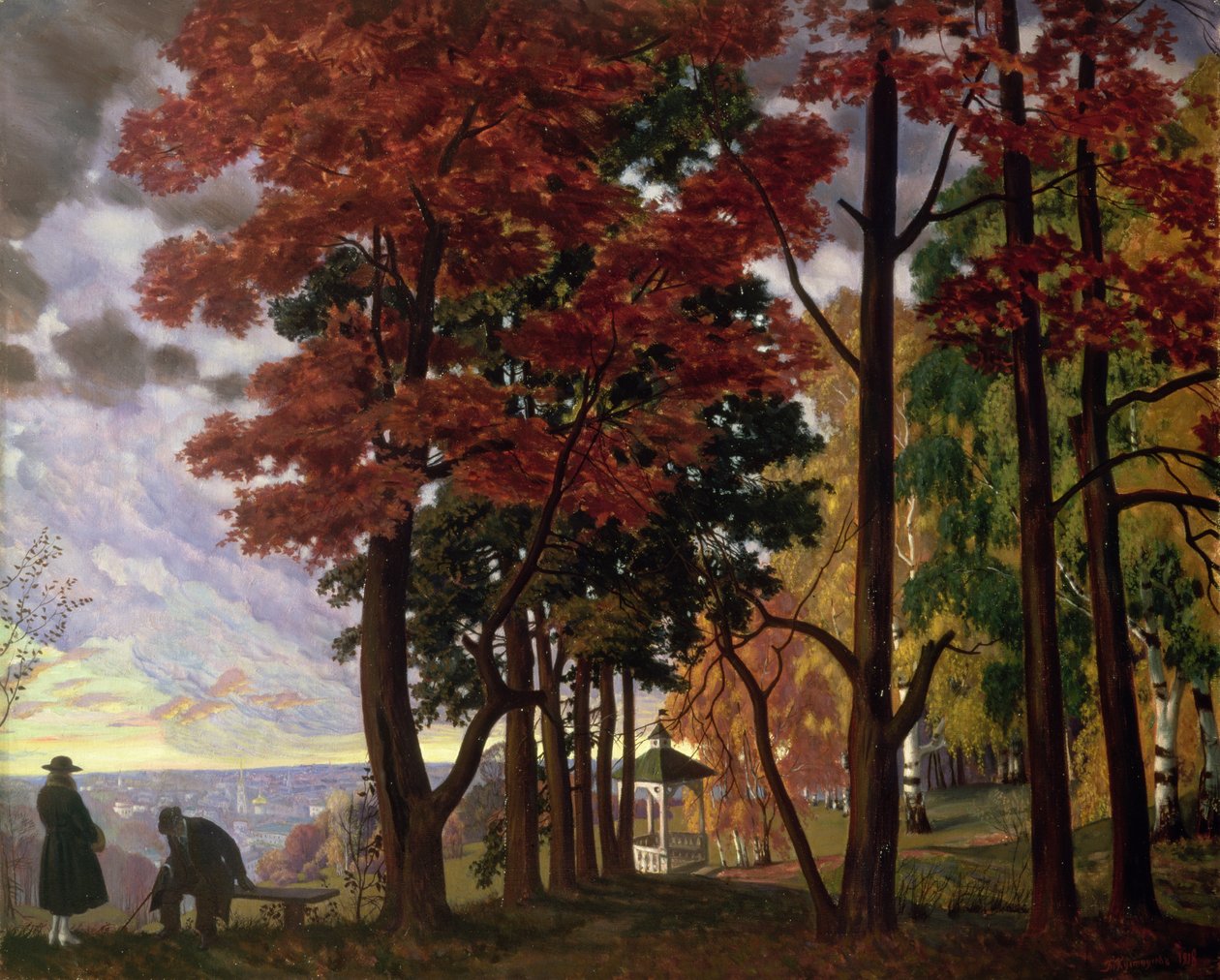 Autumn by Boris Mikhailovich Kustodiev