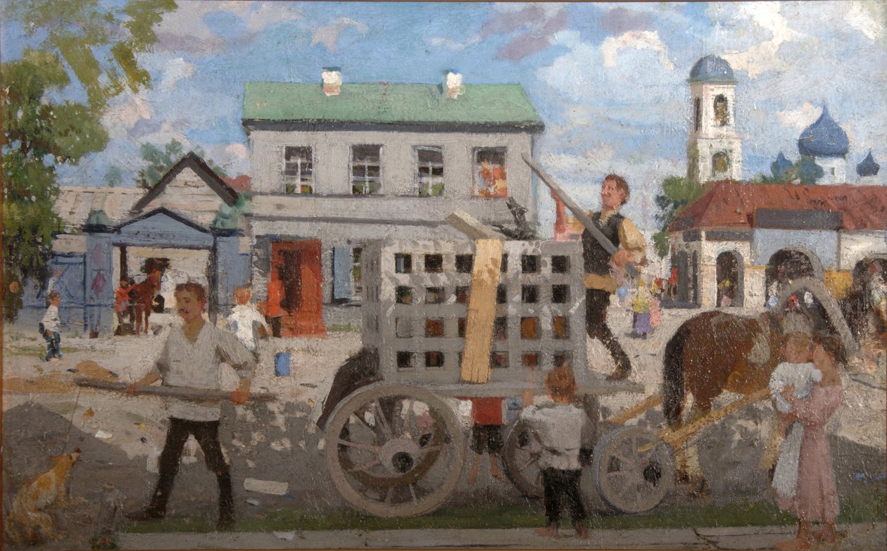 Dog Catchers by Boris Mikhailovich Kustodiev