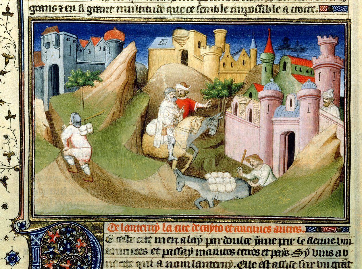 Travellers outside Peking with Odorico de Pordenone, from the 