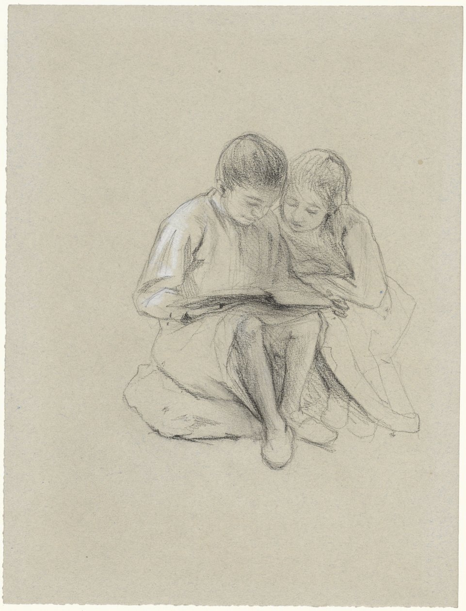 Two Children Reading by Bramine Hubrecht