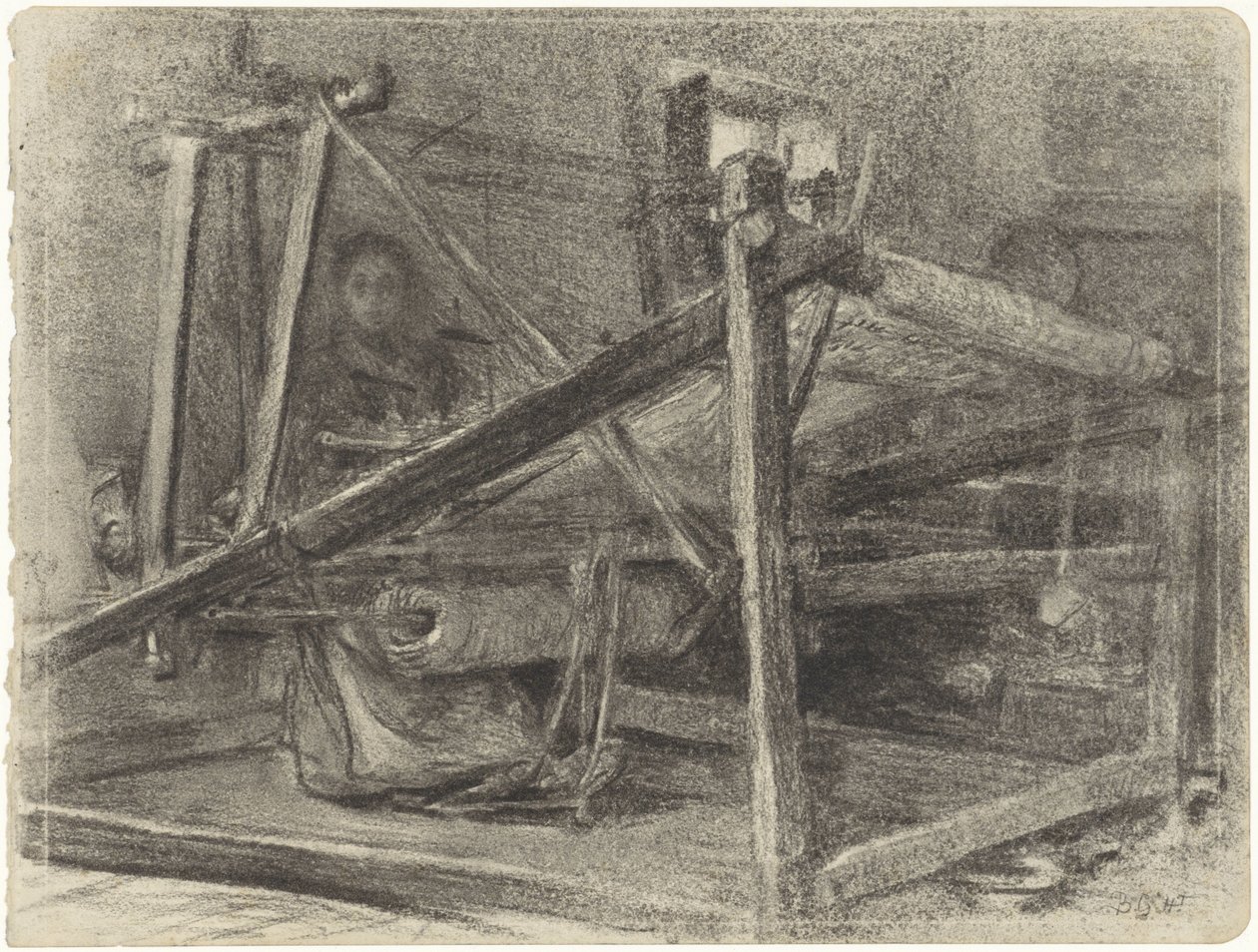 Loom and a Woman in the Background by Bramine Hubrecht