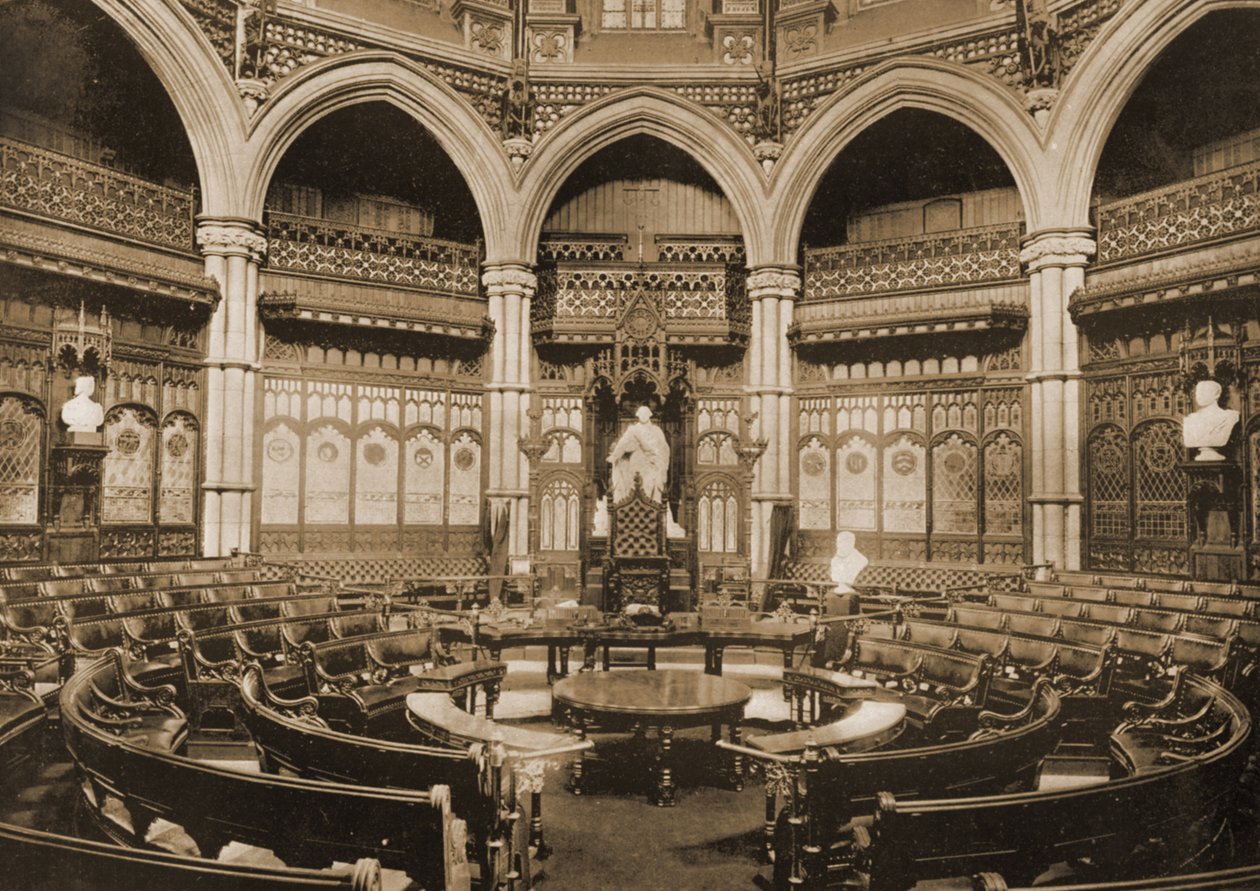 Common Council Room at the London Guildhall, 1890 by British Photographer