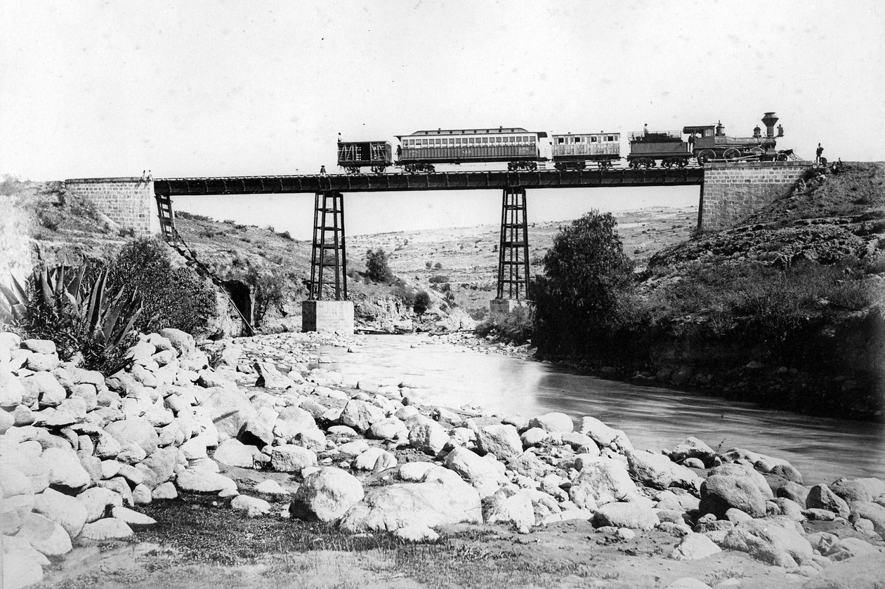 Train Crossing a Bridge in the British West Indies, c.1880 by British Photographer
