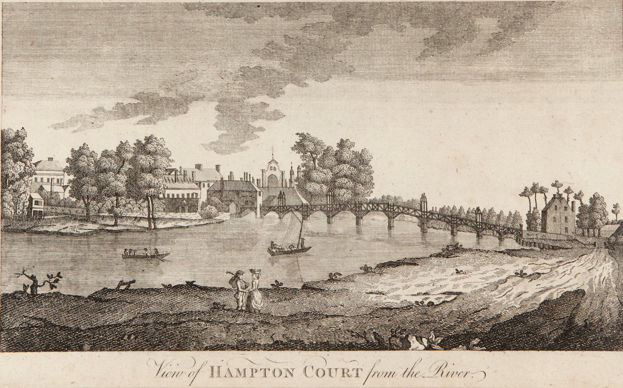 View of Hampton Court from the River by British School