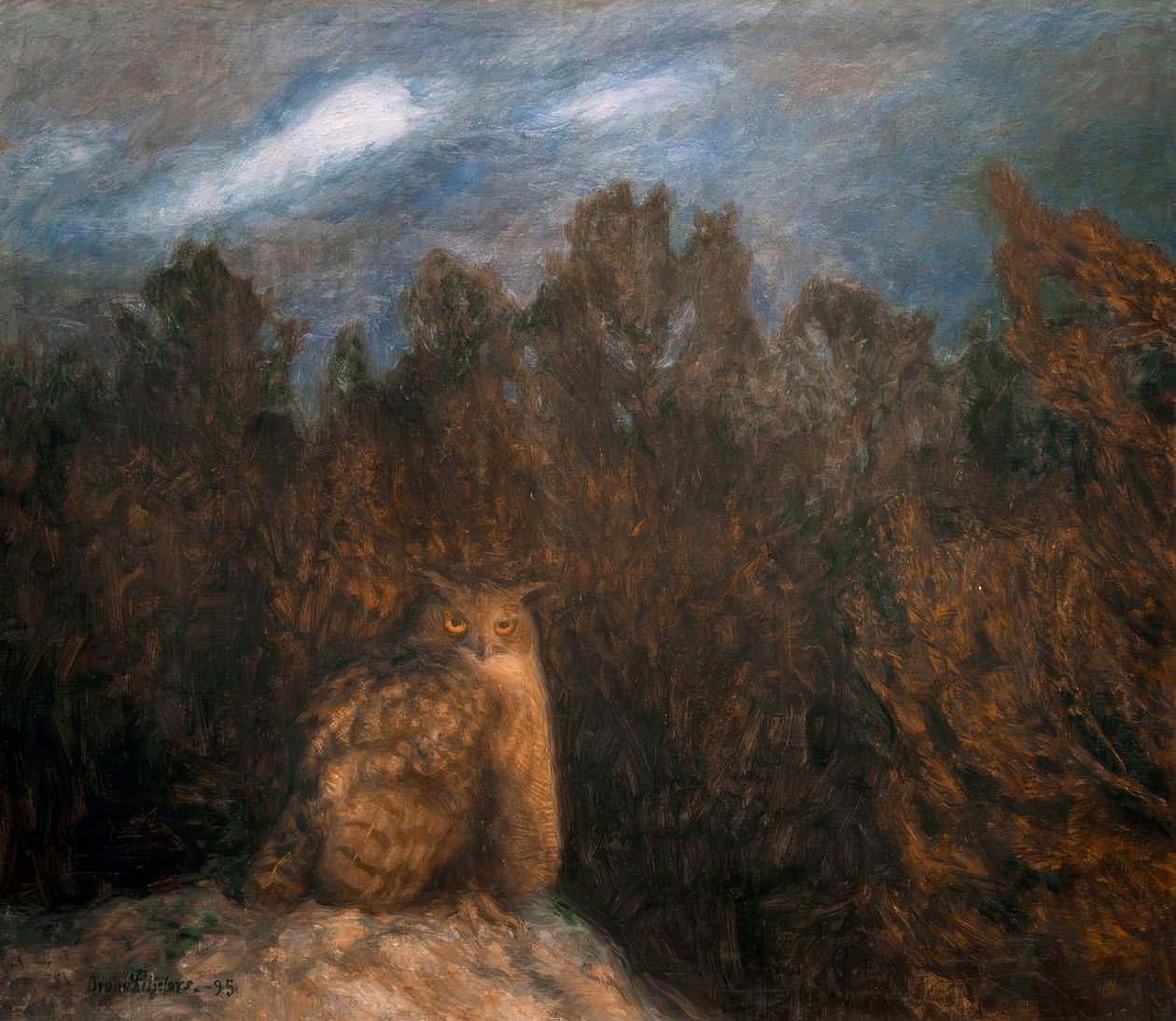 The Owl Deep in the Forest by Bruno Andreas Liljefors