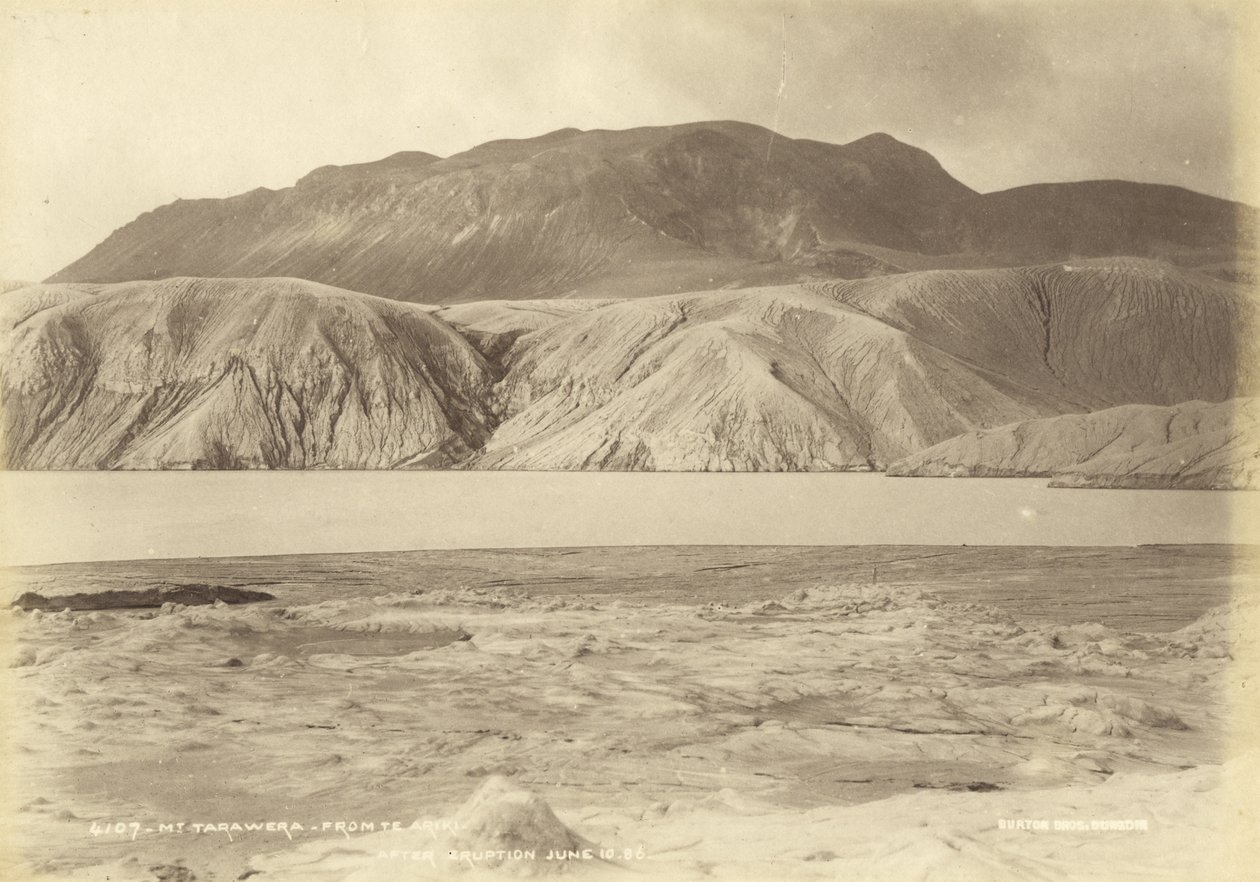 Mt. Tarawera from Te Ariki. After Eruption Jun 10.86, July 1886 by Burton Brothers Studio
