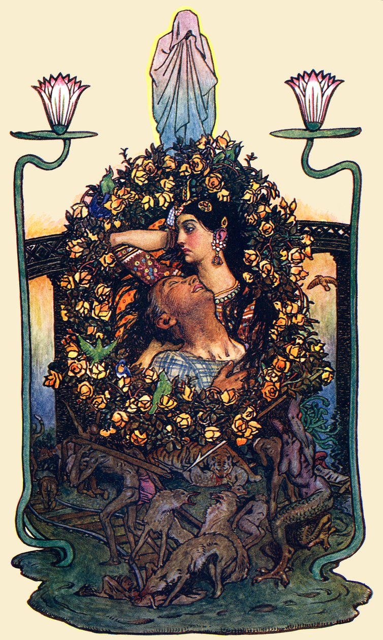 The Garden by the Bridge by Byam Shaw