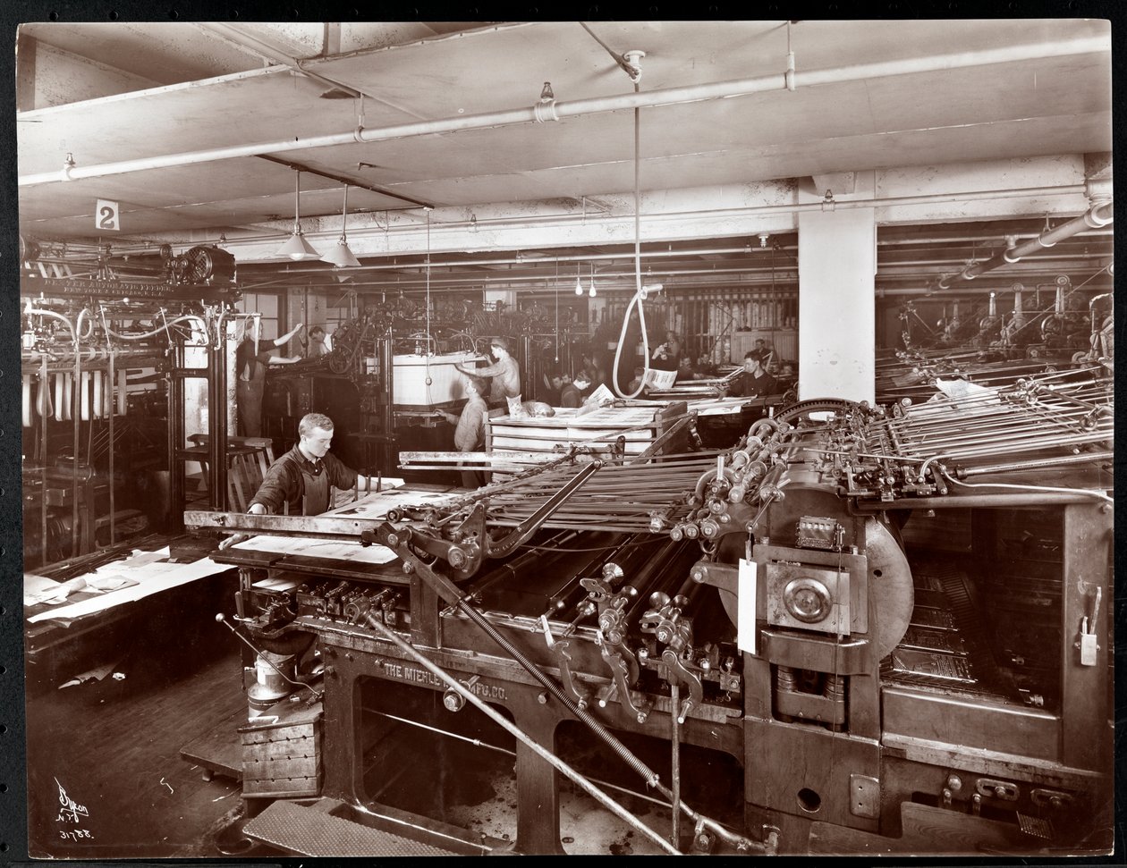 A press room at the McCall Publishing Co., New York, 1913 by Byron Company