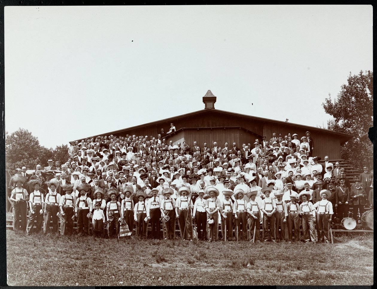 Large Group of Men and Women Standing on Bleachers, 1894 by Byron Company