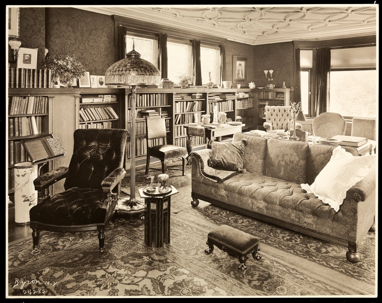 Library in the Home of Thomas Edison by Byron Company