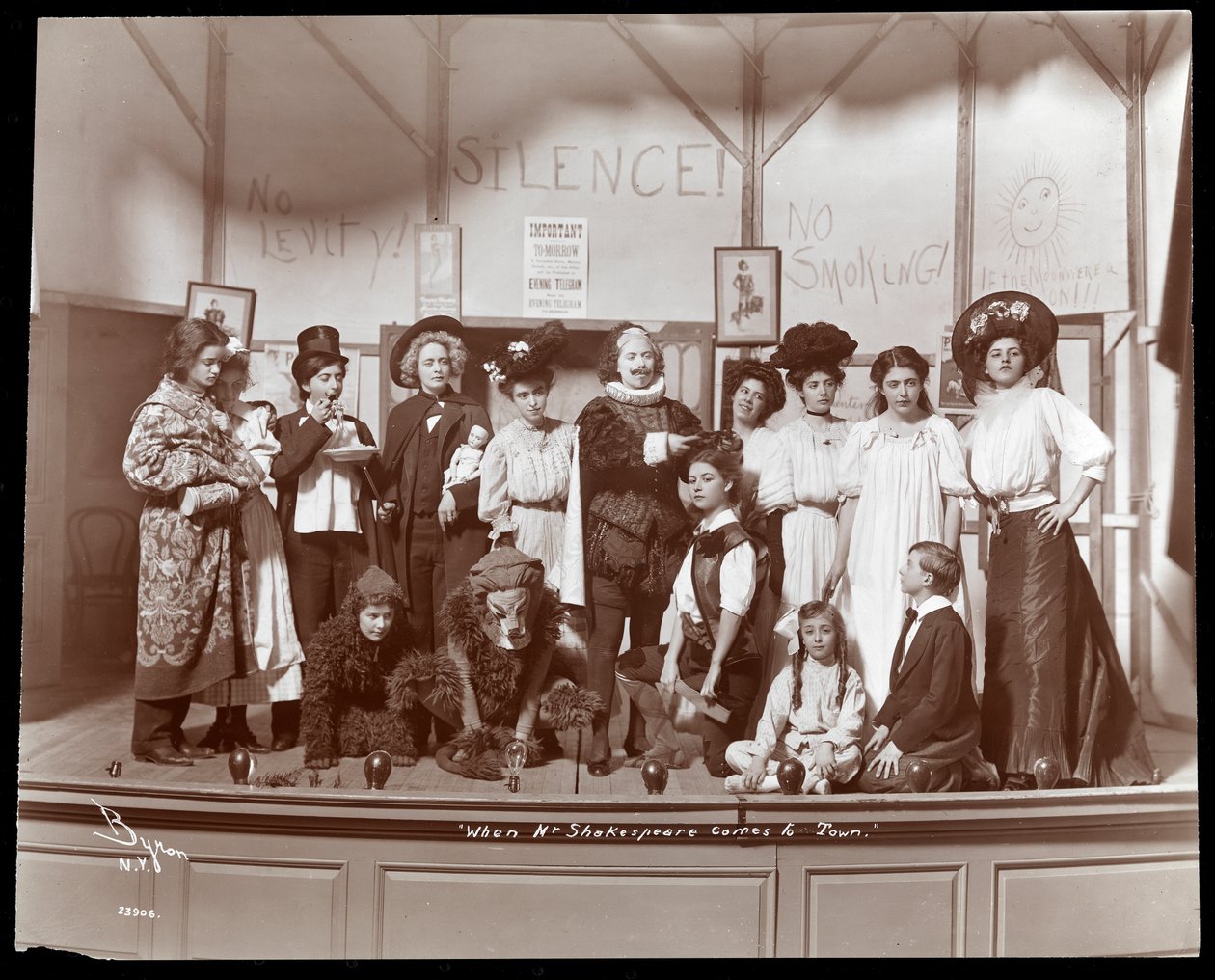 The Cast from an Amateur Production of a Play Titled When Mr. Shakespeare Comes to Town Presented at Barnard College, New York by Byron Company