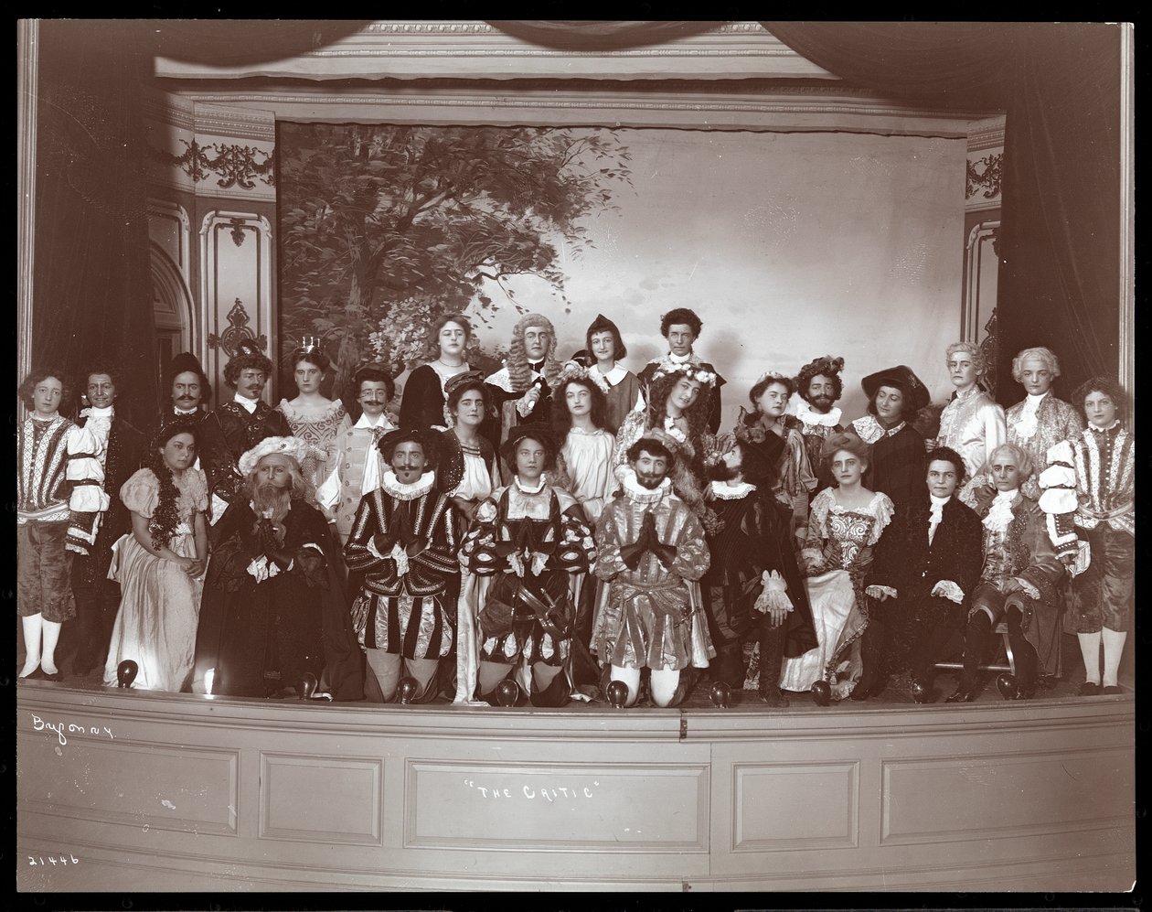 The cast of an amateur production of a play titled The Critic presented at Barnard College, New York by Byron Company