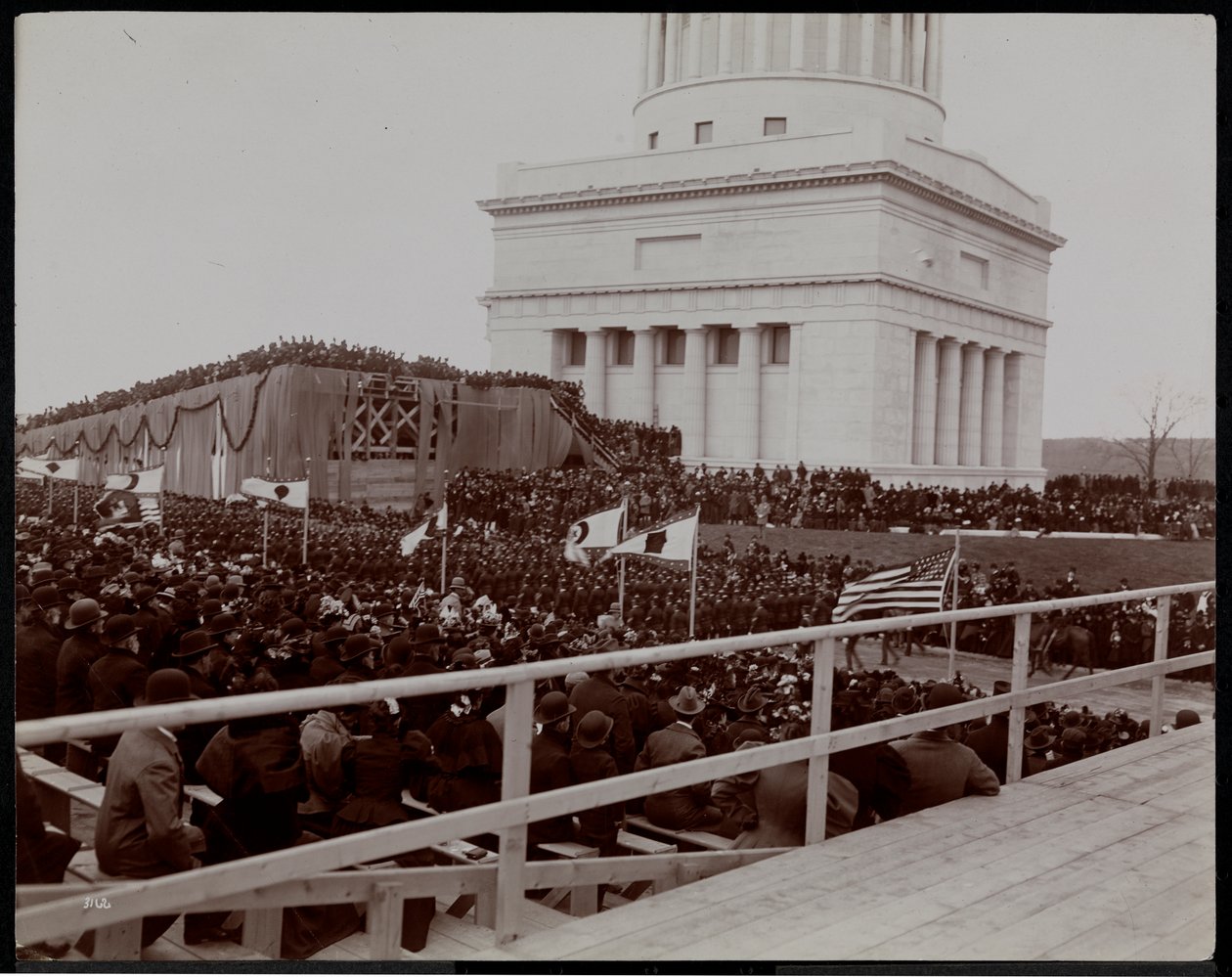 The Tomb, Bleachers and Crowd at the Dedication of Grant