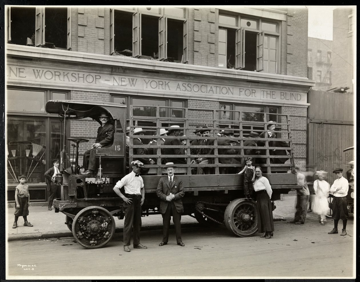 Truckload of Blind Men Ready to Depart for a Picnic from the Bourne Memorial Building, New York by Byron Company