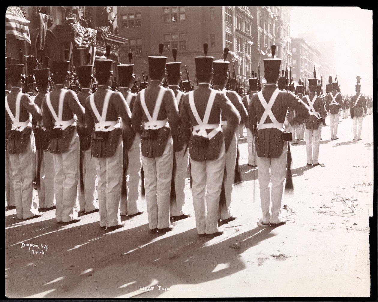 View of West Point cadets in the Dewey Parade on Fifth Avenue, New York, 1899 by Byron Company