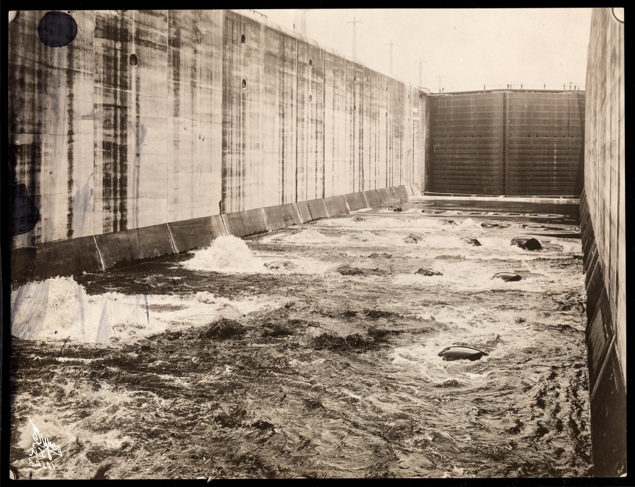 View of a Lock During the Construction of the Panama Canal by Byron Company