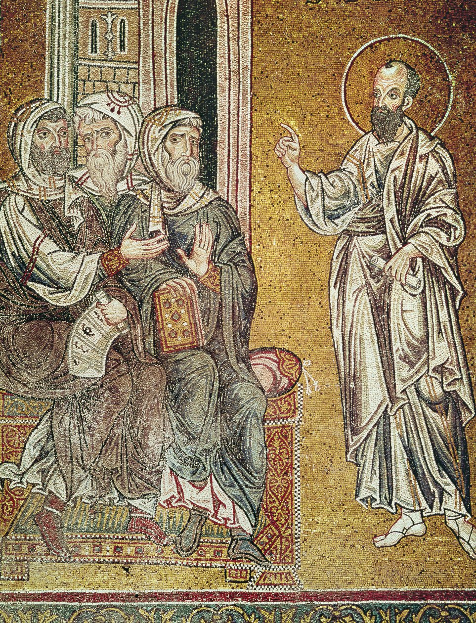 St. Paul Preaching to the Jews in the Synagogue at Damascus, from Scenes from the Life of St. Paul by Byzantine School